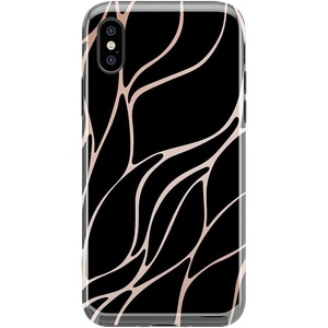 image:imageCasely iPhone Xs Max Case  Floral Forest  Navy Cherry Blossom Floral  Classic Ultra Slim DesignBlack and Gold Metallic Waves
