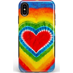 image:imageCasely iPhone Xs Max Case  I Heart Tie Dye  Rainbow Heart  Bold Protective Design