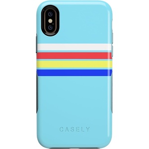 image:imageCasely iPhone Xs Max Case  Outside the Lines  Crayola Marker  Bold Protective Design17 Teal Rainbow Stripes Color Block