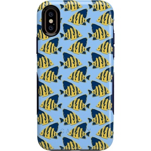 image:imageCasely iPhone Xs Max Case  Outside the Lines  Crayola Marker  Bold Protective DesignSomethings Fishy  Navy Blue  Yellow Fish Print