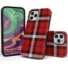 image:imageCasely iPhone 11 Pro Case  Totally Groovy  Teal Rainbow Stripes Color Block  Bold Protective DesignAs if  Red Plaid