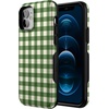 image:imageCasely iPhone 12 Mini Case  Checked Twice  Green Plaid  Bold Protective Design  MagSafe Compatible Design