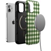 image:imageCasely iPhone 12 Mini Case  Checked Twice  Green Plaid  Bold Protective Design  MagSafe Compatible Design