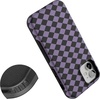 image:imageCasely iPhone 12 Mini Case  Harlequin Midnight Diamond  Black and Purple  Bold Protective Design  MagSafe Compatible Design