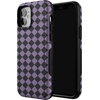 image:imageCasely iPhone 12 Mini Case  Harlequin Midnight Diamond  Black and Purple  Bold Protective Design  MagSafe Compatible Design
