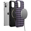 image:imageCasely iPhone 12 Mini Case  Harlequin Midnight Diamond  Black and Purple  Bold Protective Design  MagSafe Compatible Design