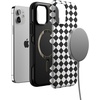 image:imageCasely iPhone 12 Mini Case  Harlequin Salem Diamond  Black and White  Bold Protective Design  MagSafe Compatible Design