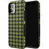 image:imageCasely iPhone 12 Mini Case  Harlequin Wicked Diamond  Black and Green  Bold Protective Design  MagSafe Compatible Design