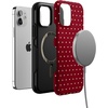 image:imageCasely iPhone 12 Mini Case  On the Dot  Maroon Polka Dot  Bold Protective Design  MagSafe Compatible Design