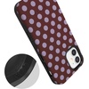 image:imageCasely iPhone 12 Mini Case  Spotted in SoHo  Burgundy Polka Dot  Bold Protective Design  Compatible with MagSafe
