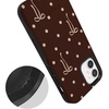 image:imageCasely iPhone 12 Mini Case  Teddy Bows  Brown Polka Dot  Bold Protective Design  MagSafe Compatible Design