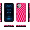 image:imageCasely iPhone 12 Mini Case  Vibe Check  Pink Checkerboard  Bold Protective Design  Compatible with MagSafe