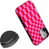 image:imageCasely iPhone 12 Mini Case  Vibe Check  Pink Checkerboard  Bold Protective Design  Compatible with MagSafe