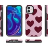 image:imageCasely iPhone 12 Mini Case  Whole Lotta Love  Plum Hearts  Bold Protective Design  MagSafe Compatible Design