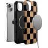 image:imageCasely iPhone 13 Case  Fit Check  Black amp Brown Checkerboard  Bold Protective Design  MagSafe Compatible Design