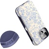 image:imageCasely iPhone 13 Mini Case  Clear Skies  Clear Shimmer  Compatible with MagSafe  Classic Ultra Slim DesignCupids Canvas  Periwinkle Floral