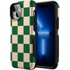 image:imageCasely iPhone 13 Mini Case  Clear Skies  Clear Shimmer  Compatible with MagSafe  Classic Ultra Slim DesignFit Check  Green Checkerboard