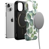 image:imageCasely iPhone 13 Mini Case  Clear Skies  Clear Shimmer  Compatible with MagSafe  Classic Ultra Slim DesignLeaf Me Alone  Green Floral Print