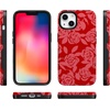 image:imageCasely iPhone 13 Mini Case  Final Rose  Red amp Pink Floral  Bold Protective Design  MagSafe Compatible Design