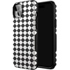 image:imageCasely iPhone 13 Mini Case  Harlequin Salem Diamond  Black and White  Bold Protective Design  MagSafe Compatible Design