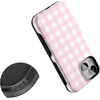 image:imageCasely iPhone 13 Mini Case  Pink Plaid  Sunday Best  Bold Protective Design  Compatible with MagSafe