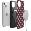 image:imageCasely iPhone 13 Mini Case  Spotted in SoHo  Burgundy Polka Dot  Bold Protective Design  Compatible with MagSafe