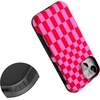 image:imageCasely iPhone 13 Mini Case  Vibe Check  Pink Checkerboard  Bold Protective Design  Compatible with MagSafe