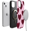 image:imageCasely iPhone 13 Mini Case  Whole Lotta Love  Plum Hearts  Bold Protective Design  MagSafe Compatible Design