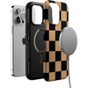 image:imageCasely iPhone 13 Pro Max Case  Fit Check  Black amp Brown Checkerboard  Bold Protective Design  MagSafe Compatible Design