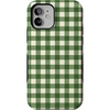 image:imageCasely iPhone 12 Mini Case  Checked Twice  Green Plaid  Bold Protective Design  MagSafe Compatible Design