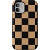 image:imageCasely iPhone 12 Mini Case  Fit Check  Black amp Brown Checkerboard  Bold Protective Design  MagSafe Compatible Design