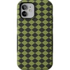 image:imageCasely iPhone 12 Mini Case  Harlequin Wicked Diamond  Black and Green  Bold Protective Design  MagSafe Compatible Design