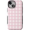 image:imageCasely iPhone 13 Mini Case  Pink Plaid  Sunday Best  Bold Protective Design  Compatible with MagSafe