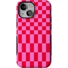 image:imageCasely iPhone 13 Mini Case  Vibe Check  Pink Checkerboard  Bold Protective Design  Compatible with MagSafe