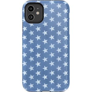 image:imageCasely iPhone 11 Case  Hanging Around  Potted Plants Floral  Essential Slim DualLayer Protective DesignCoastal Blues  Denim Stars