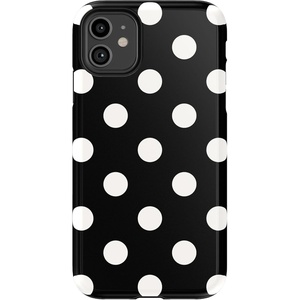 image:imageCasely iPhone 11 Case  Hanging Around  Potted Plants Floral  Essential Slim DualLayer Protective DesignHigh Contrast  Black Polka Dot