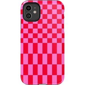 image:imageCasely iPhone 11 Case  Hanging Around  Potted Plants Floral  Essential Slim DualLayer Protective DesignVibe Check  Pink Checkerboard