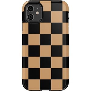 image:imageCasely iPhone 11 Case  Harlequin Midnight Diamond  Black and Purple  Essential Slim DualLayer Protective DesignFit Check  Black  Brown Checkerboard