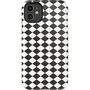 image:imageCasely iPhone 11 Case  Harlequin Midnight Diamond  Black and Purple  Essential Slim DualLayer Protective DesignHarlequin Salem Diamond  Black and White