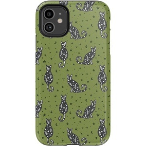 image:imageCasely iPhone 11 Case  Harlequin Midnight Diamond  Black and Purple  Essential Slim DualLayer Protective DesignSabrinas Bestie  Black Cats
