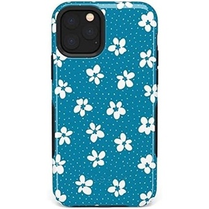 image:imageCasely iPhone 11 Pro Case  Totally Groovy  Teal Rainbow Stripes Color Block  Bold Protective DesignFlower My World  Ocean Blue Floral