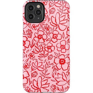 image:imageCasely iPhone 11 Pro Max Case  Houndstooth  High Contrast Design  Essential Slim DualLayer Protective DesignBlush Garden  Floral Doodle