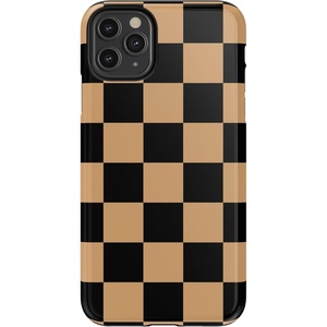 image:imageCasely iPhone 11 Pro Max Case  Houndstooth  High Contrast Design  Essential Slim DualLayer Protective DesignFit Check  Black  Brown Checkerboard