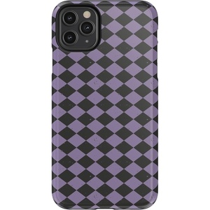 image:imageCasely iPhone 11 Pro Max Case  Houndstooth  High Contrast Design  Essential Slim DualLayer Protective DesignHarlequin Midnight Diamond  Black and Purple