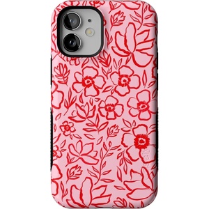 image:imageCasely iPhone 12 Mini Case  Blush Garden  Floral Doodle  Bold Protective Design  Compatible with MagSafe