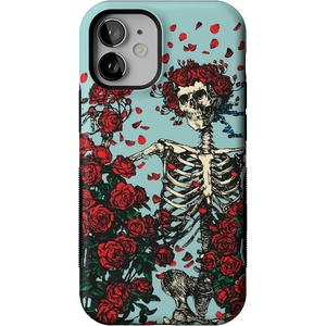 image:imageCasely iPhone 12 Mini Case  Forever Grateful  Grateful Dead Skeleton Floral  Compatible with MagSafe  Bold Protective Design