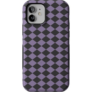 image:imageCasely iPhone 12 Mini Case  Harlequin Midnight Diamond  Black and Purple  Bold Protective Design  MagSafe Compatible Design