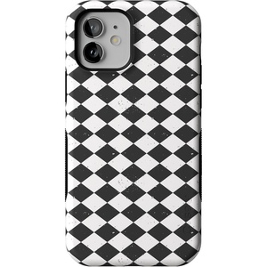 image:imageCasely iPhone 12 Mini Case  Harlequin Salem Diamond  Black and White  Bold Protective Design  MagSafe Compatible Design