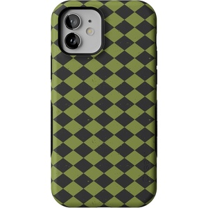image:imageCasely iPhone 12 Mini Case  Harlequin Wicked Diamond  Black and Green  Bold Protective Design  MagSafe Compatible Design