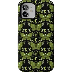 image:imageCasely iPhone 12 Mini Case  Mystic Moths  Green Twilight  Bold Protective Design  MagSafe Compatible Design